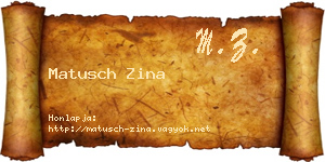 Matusch Zina névjegykártya